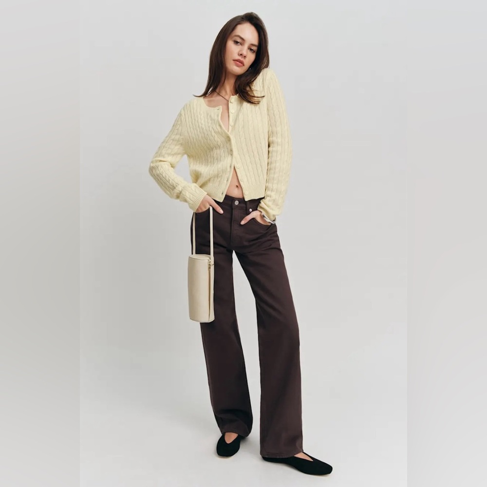Reformation Straight Leg Jeans in Dark Brown
